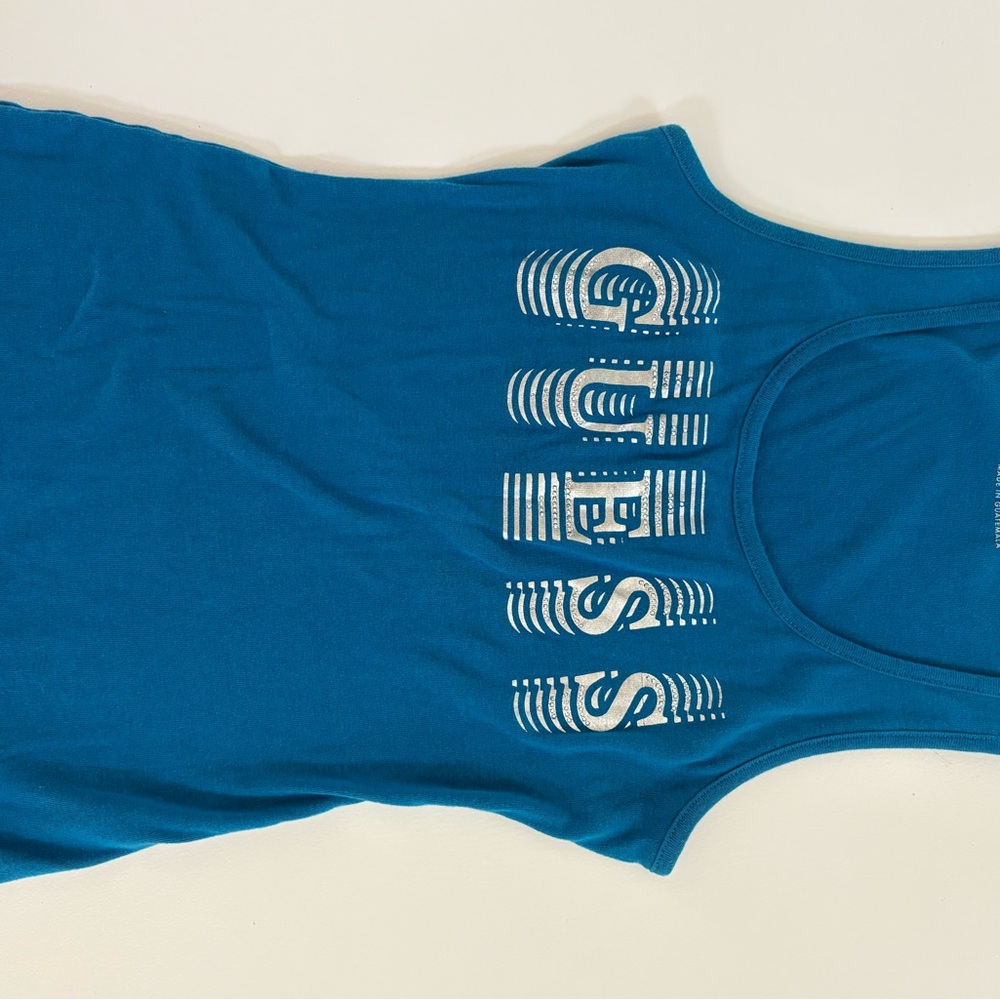 Guess Teal Tank Top with Logo